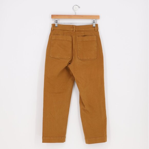 EVERLANE Cropped Straight Short Pant Golden Brown Size 2 - Picture 2 of 10